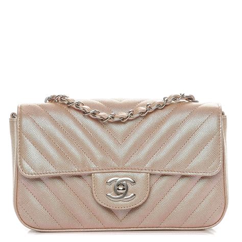 chanel mini chevron rose gold